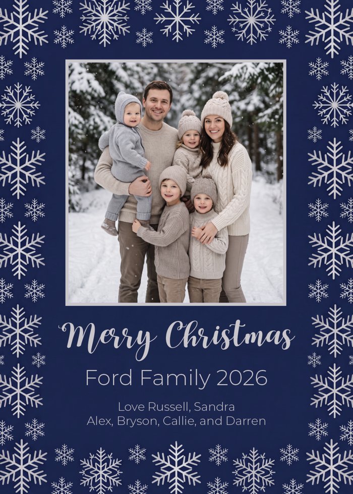 Sample Midnight Christmas card, vertical